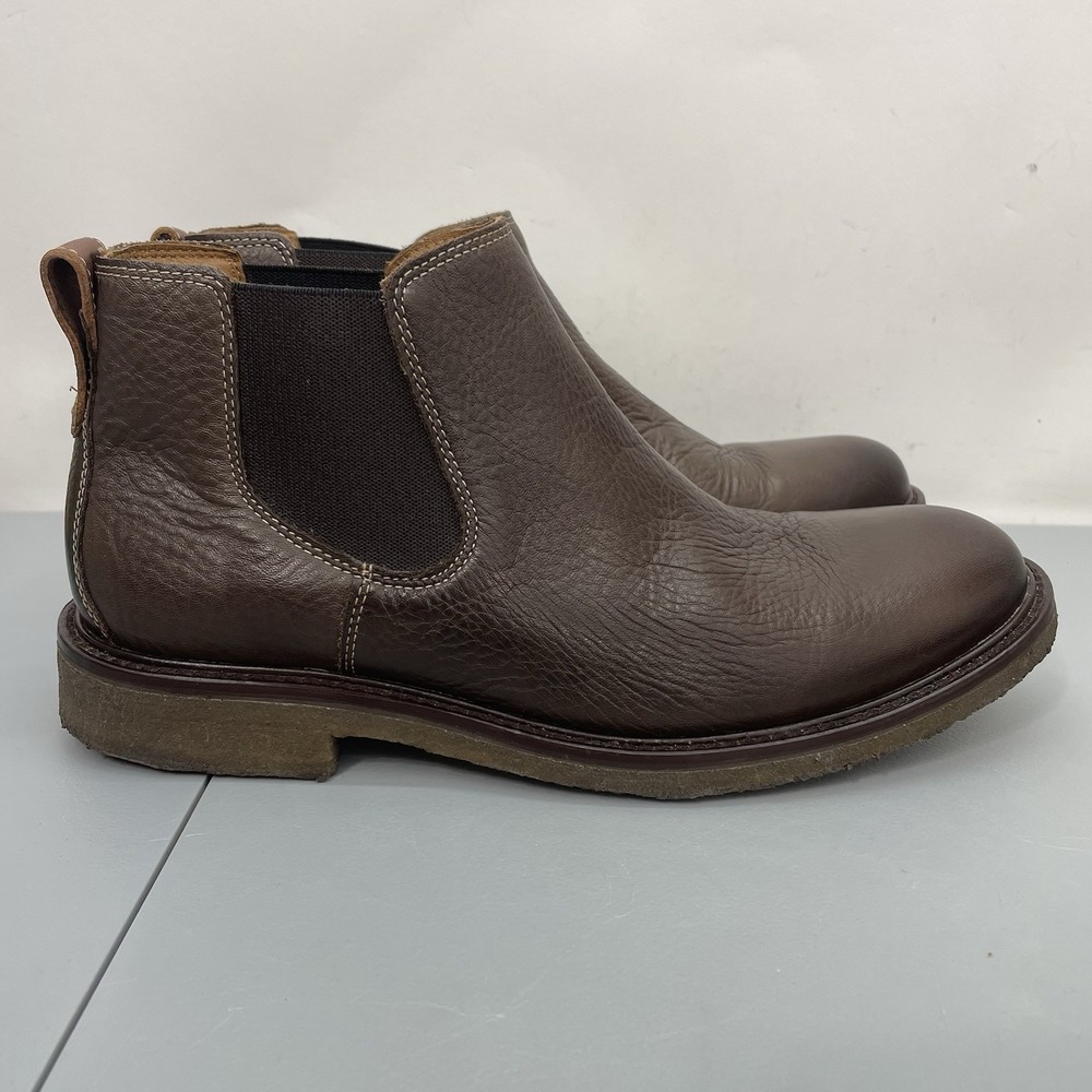 Johnston & Murphy Copeland Chelsea Boots Comfort Pebbled Leather Brown Mens 8